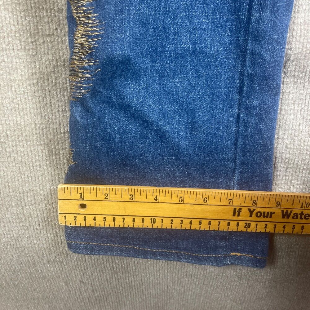 Vintage Roberto Cavalli Jeans Womens Medium 31X32 Satin Velvet Side Panel Boho - Picture 9 of 16